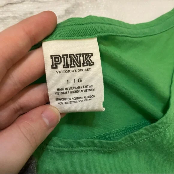 Victoria’s Secret PINK Irish Kiss Green Sleeveless Athletic Workout Y2K Top - Picture 6 of 10